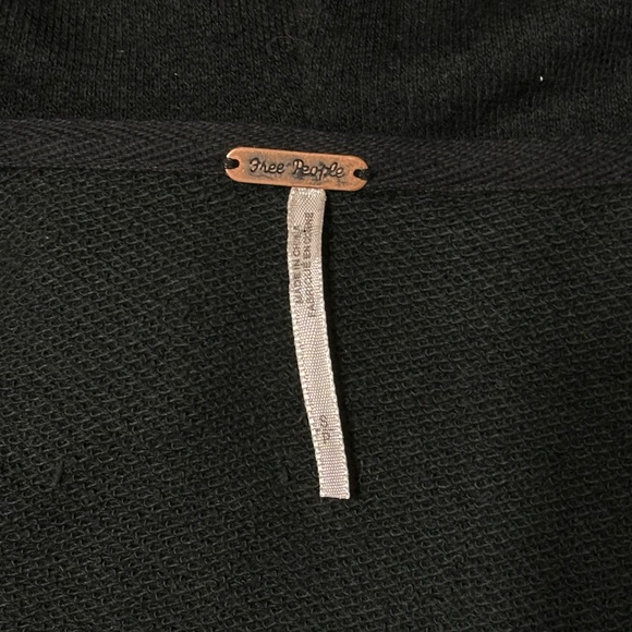 Free‎ People MOTO Black Studded Hoodie Jacket With Zipper Size Small - Picture 14 of 16